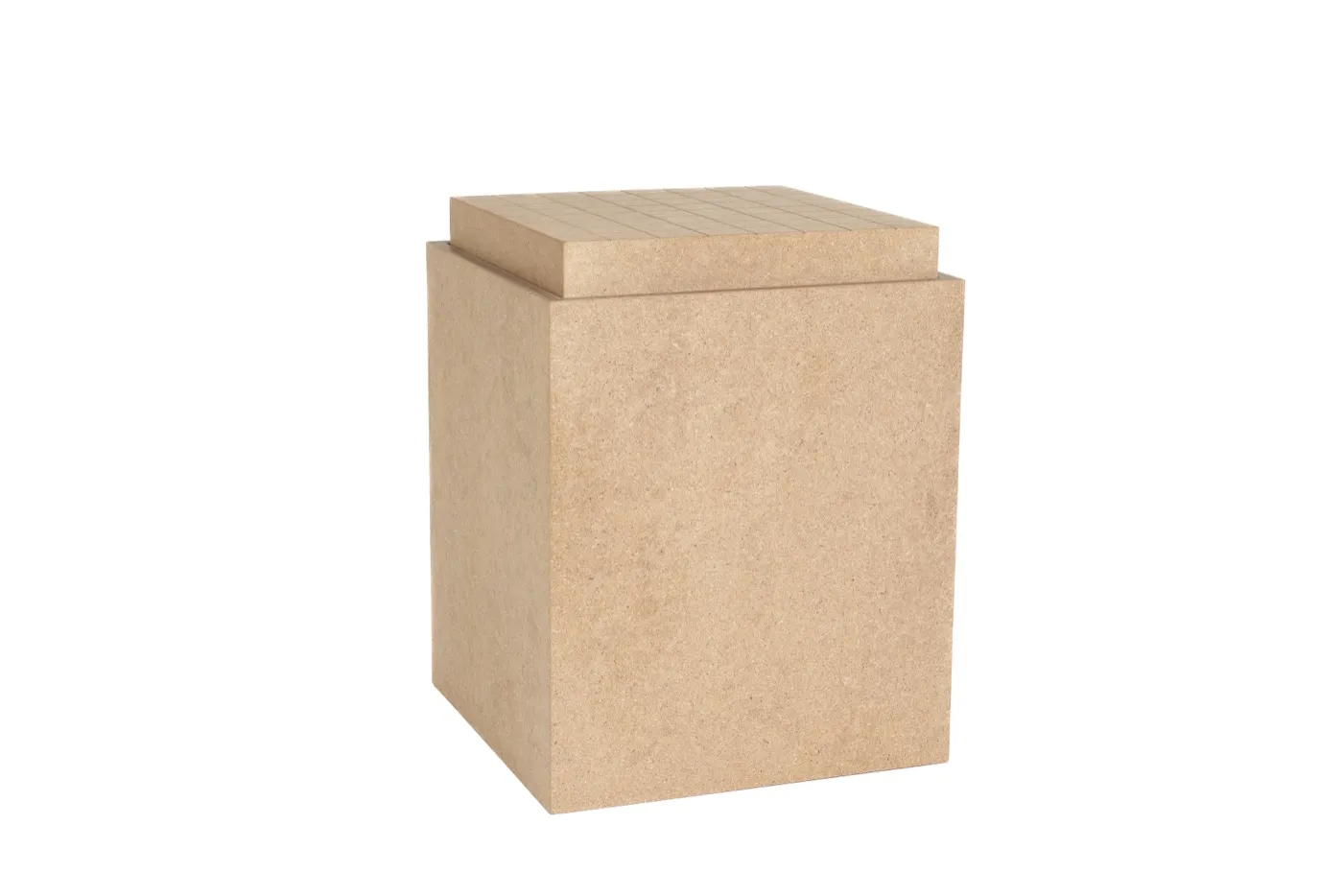 Hocker aus Plant Plast, Möbelstück aus Hanfschäben-Werkstoff